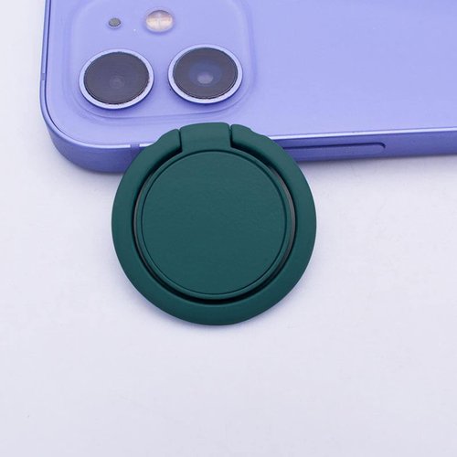 [2 Pack] Matte Finish Round Ultra-thin Cell Phone Ring Holder Stand,360 Degree Rotation and 180 Degree Adjustable Finger Ring Kickstand with Frosted Metal Phone Grip (Dark Green)