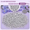 2000PCS SS20/5mm Crystal Rhinestones (Clear), Bedazzling Flatback Glass Rhinestones for Crafting DIY Nail Art Makeup Decoration, Gems Diomand Charms for Tumbler Shoes Clothing Mug
