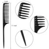 Leinuosen 3 Pack Wide Tooth Tail Combs, Black Carbon Comb Fiber Teasing Salon Back Combs Styling Comb Anti Static Heat Resistant Hair Comb, Suitable for all Kinds of Hair.