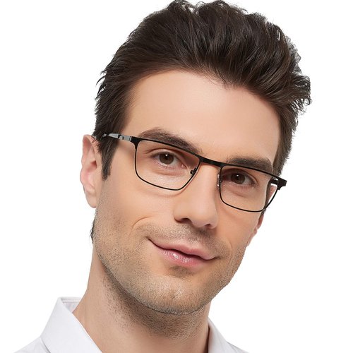 MARE AZZURO Designer Reading Glasses Men Metal Readers 1.0 1.5 2.0 2.5 3.0 3.5 (Black, 1.00)