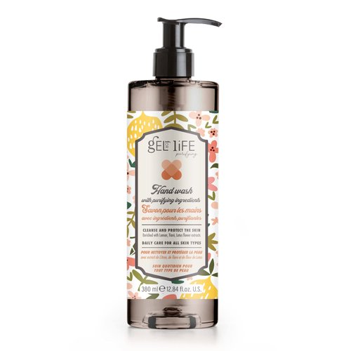 Gel For Life Purifying Hand Wash with Purifying Ingredients, Enriched with Lemon, Tiaré, and Lotus Flower Extracts - Made in Italy with 100% Recycled Bottle (12.84 Fl oz)