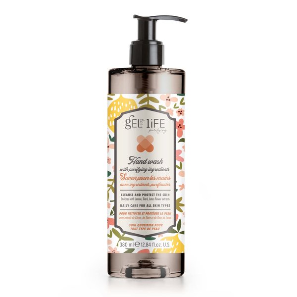 Gel For Life Purifying Hand Wash with Purifying Ingredients, Enriched with Lemon, Tiaré, and Lotus Flower Extracts - Made in Italy with 100% Recycled Bottle (12.84 Fl oz)
