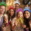 24 Pieces New Years Eve Party Supplies 2025,12 Pieces Happy New Year Headband,12 Pieces Metallic Fringed Noise Makers,New Years Party Favors