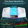 RGB Cooling Stand & Charging Station for Xbox Series S with RGB Light, MENEEA Cooler Fan & Fast Charger Accessories with 2 * 1400mAh Rechargeable Batteries, Headphone Hook [ NOT Xbox One S]