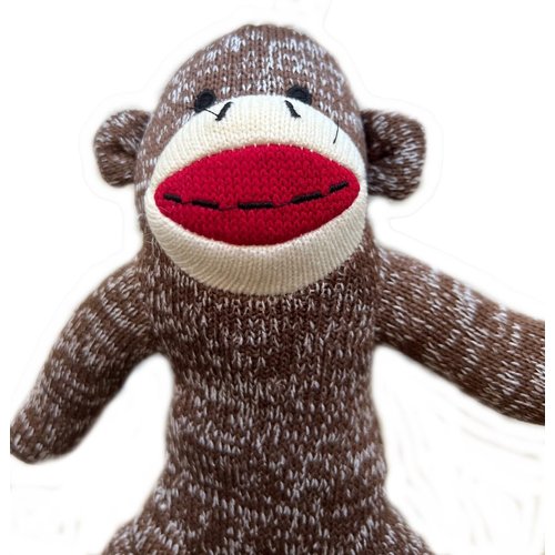 Vibrant Life Playful Buddy Sock Monkey Squeaky Dog Toy for Small to Medium Size Dogs, Colors May Vary, Washable