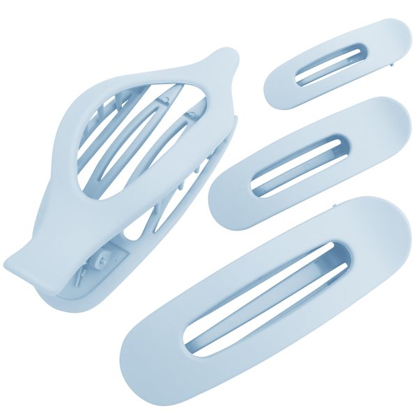 Vovii Hair Claw Clips for Women Girls Light Blue 4PCS Hair Barrettes for Thick and Thin Hair, Flat Claw Clips Hair Accessories for Women 4 Different sizes
