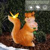 Attivolife Solar Squirrel Garden Statue Light, Outdoor Decor Figurines with Butterfly, Yard Patio Balcony Lawn Home Decor Sculpture Ornaments, Mother's Day Birthday Gift for Mom Grandma