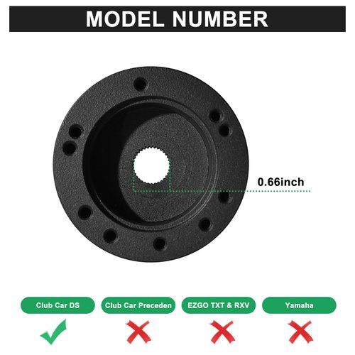 Shu-Ran Golf Cart Steering Wheel Adapter, Golf Cart Steering Wheel Adapter Hub Only For Club Car DS Golf Cart