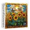 Stained Glass Puzzles for Adults 1000 Pieces and up, PICKFORU Sunflowers Puzzle as Home Decor, Butterfly Flower Puzzles as Home Decor