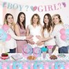 Decorniqu Gender Reveal Party Decorations 146 Pcs Serves 24 Guests Boy or Girl Party Supply with Disposable Paper Plates Napkins Cups Tablecloth Cutlery for Baby Shower Gender Reveal Party Supplies