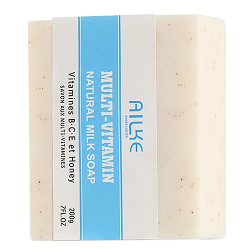 AILKE Multi-Vitamin Natural Milk Soap Bar, Gentle Clean, Nourishe, Moisturize And Smooth Skin With Vitamins B/C/E, Increase Skin Radiance Soap, 7 oz (Pack of 1)