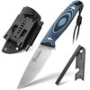 NedFoss Survival Bushcraft Knife with Fire Starter and Kydex Sheath, 8.26'' Full Tang Horizontal & Vertical, Fixed Blade Knife with G10 Handle for Camping, Hunting, Fishing, TAC (Hyenas)