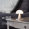 Lexon Mina M Mushroom Lamp - Portable Bedside Light for Bedrooms, Kids & Nursery - 9 LED Color Rechargeable Table Lamp with 24h Light & Dimmer, Medium - Mint