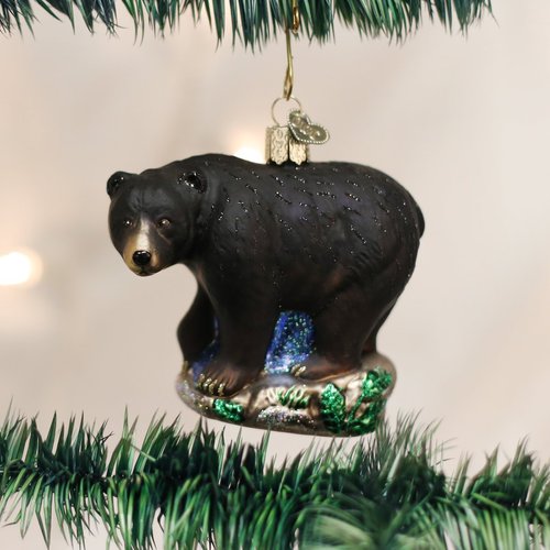 Old World Christmas Ornaments: Wildlife Animals Glass Blown Ornaments for Christmas Tree, Black Bear