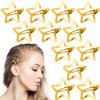 OIIKI 12PCS Golden Star Hair Accessories - Metal Non-Slip Snap Clips, Barrettes for Women, Girls (1.18in)
