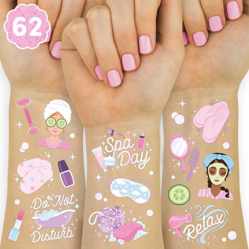 xo, Fetti Girls Spa Party Temporary Tattoos - 62 Styles | Slumber Party Birthday Supplies, Self Care Goodie Bag Favors, Cute Decorations, Easter Basket, Stocking Stuffer, Sleepover Accessory Activity
