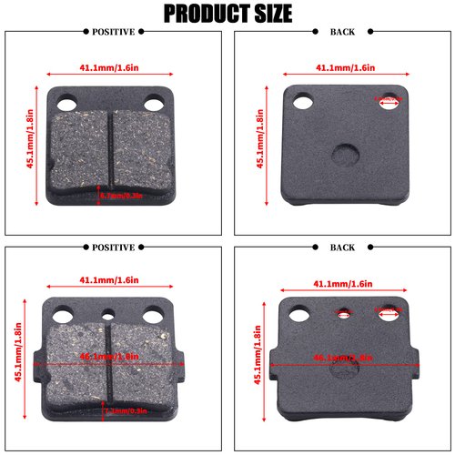 MWMNUN Brake Pads Front/Rear Compatible with Yamah Wolverine 350 Warrior 350 Blaster 200 Banshee 350 Braking for Raptor 125 YFZ350 YFS200 YFM 350 YFS200 YFM125R Kevlar Fiber