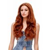 Rugelyss Fashion Glueless Auburn Copper Red 24Inch Long Natural Wavy Free Part Small Area Lace Front Wigs Heat Resistant Synthetic Hair Wig for Women (Copper Red)