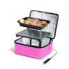 HOTLOGIC Mini Portable Electric Lunch Box Food Heater - Innovative Food Warmer and Heated Lunch Box for Adults Car/Home - Easily Cook, Reheat, and Keep Your Food Warm - Pink (12V)