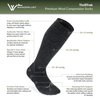 Wanderlust Knee-High Merino Wool Compression Socks Charcoal, Medium: Shoe Sizes 5-9