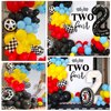 Race Car Birthday Party Balloons Arch Kit,179pcs Race Car Party Decorations Red yellow black and blue & Checkered Flag & Wheels Foil Balloon for Boys Racing car Theme Two Fast Party Supplies