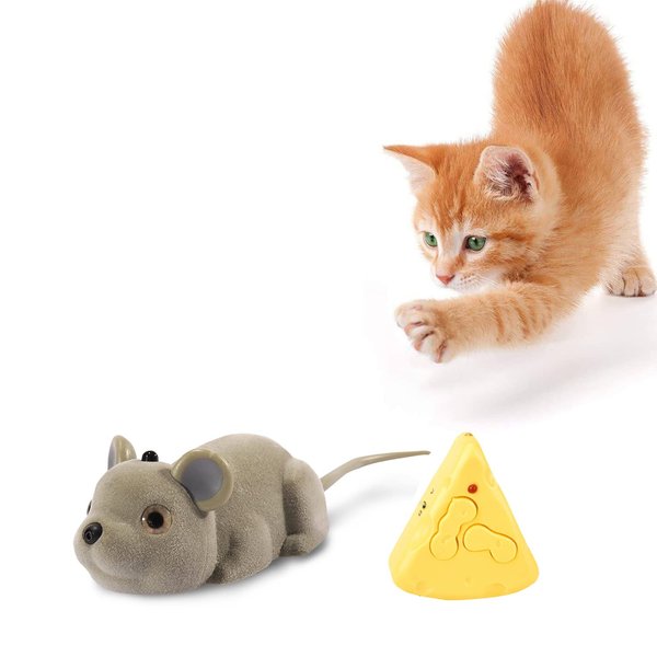 CSD Interactive Cat Mouse Toy - Mouse Hunting Cat Toy - Fake Rat Toy Mouse for Cats with Remote Control - Interactive Cat Pet Toy for Boredom, Physical & Mental Stimulation - Realistic Mouse Toy