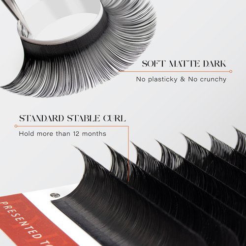 Eyelash Extension-VYRILA Cashmere Volume Lash Extensions D CC Curl 0.03-0.05mm thickness,Matte Black Soft Individual Lashes, Professional Lash Supplies for Eyelash Tech (D 0.05 8-16mm)