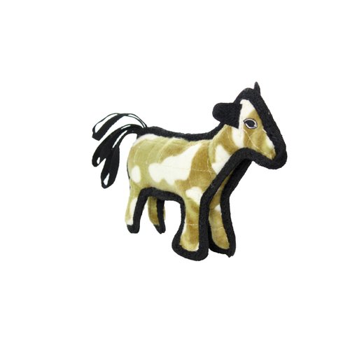 TUFFY - World's Tuffest Soft Dog Toy - Barnyard Horse - Multiple Layers. Made Durable, Strong & Tough. Interactive Play (Tug, Toss & Fetch). Machine Washable & Floats. (Junior)