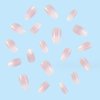 Hkanlre Bling Coffin Press on Nails Fake Nails Tips Full Cover Medium False Gradient Nails for Women and Girls 24PCS (Pink gradient coffin)