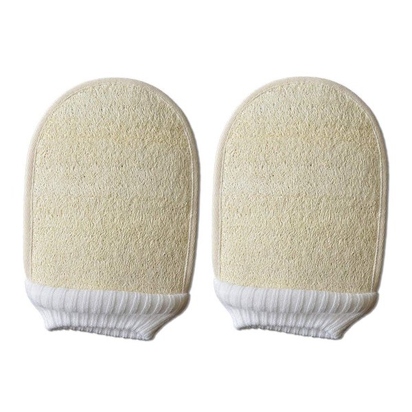 2 Pieces Loofah Exfoliating Glove Loofa Scrubber Body Glove Natural Loofah Bathing Gloves Exfoliating Bath Brush Organic Bathing Glove