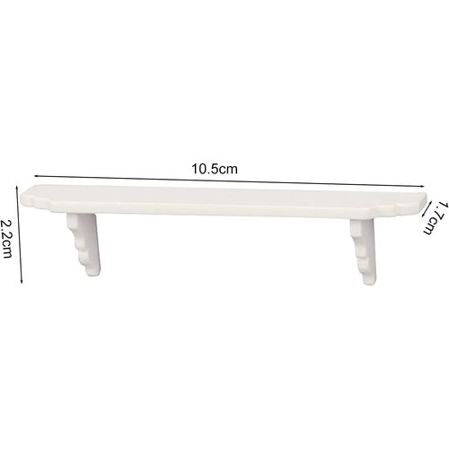 White Dollhouse Wall Shelf, 1/12 Scale Miniature Dollhouse Accessories, White Doll House Storage Wall Shelf for Kitchen Scene Dollhouse Accessories
