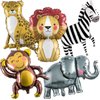 Jungle Safari Animals Balloons, Jungle Safari Theme Birthday Party Decorations, Lions Zebra Elephant Monkey Leopard Foil Balloons for Kids Boys Wild One Zoo Birthday Baby Shower Party Decor Supplies