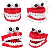 Chattering Teeth Wind up Toy: Walking Teeth Toy with LED Eyes Funny Fake Teeth Clockwork Toy Dentures Joke Toys Party Favors