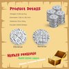 Metal Pirate Coins, Prefdo 35PCS Silver Treasure Coin Set Spanish Doubloon Replicas Fantasy Metal Coins Pirate Gold Coins for Board Games Tokens Pirate Party Cosplay, 1.18in