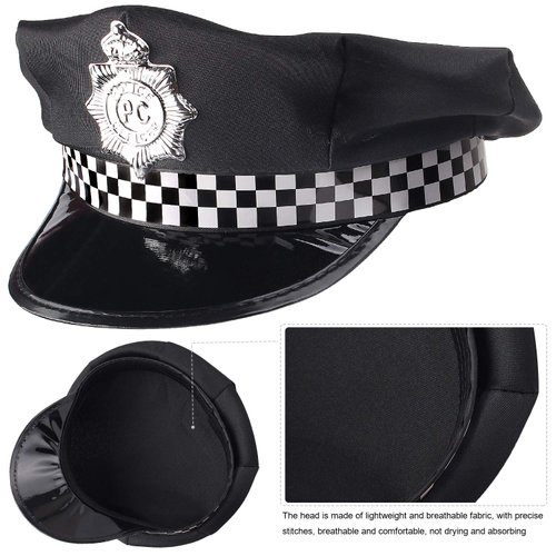 Beelittle Police Officer Role Play Kit Police Hat Handcuffs Walkie Talkies Policeman Badge Sunglasses Police Costume Accessories for Cop Swat FBI Halloween Party Dress up (A)