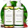 Tree To Tub Sulfate Free Shampoo and Conditioner Set for Oily Hair, Frizz, Sensitive Scalp - Hydrating Argan Oil Shampoo and Conditioner for Women & Men w/Organic Coconut Oil, All Natural Peppermint