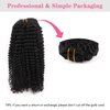MIMIESEAT Kinky Curly Clip in Hair Extensions Real Human Hair 3C for Black Girl 4A Kinky Curly Human Hair Extension Clip ins Double Wefts Clip in Hair Natural Black 18 Inch 120G 7 Pcs Per Set