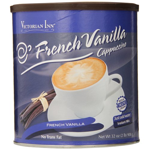 Victorian Inn Instant Cappuccino - French Vanilla Flavor - Creamy & Delightful Coffee Mix - Great Hot, Cold, or Blended - Great with Coffee Creamer - 2 lb Canister