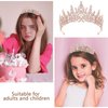 CAVETEE Princess Crown and Birthday Princess Sash, Birthday Tiara with Glitter Sash for Princess Party Decorations Happy Birthday Accessories Birthday Crown and Tiara for Women Girls (Rose Gold)
