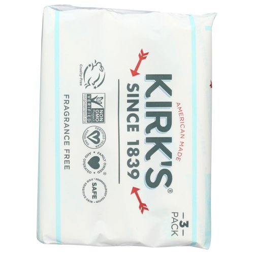 Kirks Soap Bar 3pk Frag Free