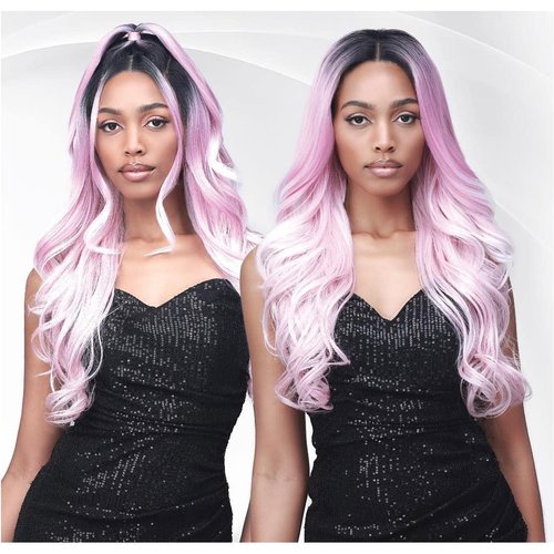 Bobbi Boss Synthetic Hair 360 13x2 Updo Revolution Frontal Lace Wig - MLF417 EMILIA, Long Curly Hair Wig, Special Color Wigs with High Heat Resistant Wigs (2, Dark Brown)