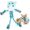JMZDS&JL Dog Toys, Tough Dog Toys for Puppies and Small-Medium Dogs, Tug of War Dog Toy, Plush Stuffed Animals for Dogs, Rope Dog Toys for Teething and Chewing Fun.(Hippo)