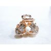 Generic Small mini rose gold bow hair claw clip with pearl and crystals