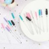 300PCS Disposable Mascara Wands Spoolie Brush Crystal Eyebrow Brushes Eyelash Extension Applicator Makeup Kits.myaokue-up (White-Black)