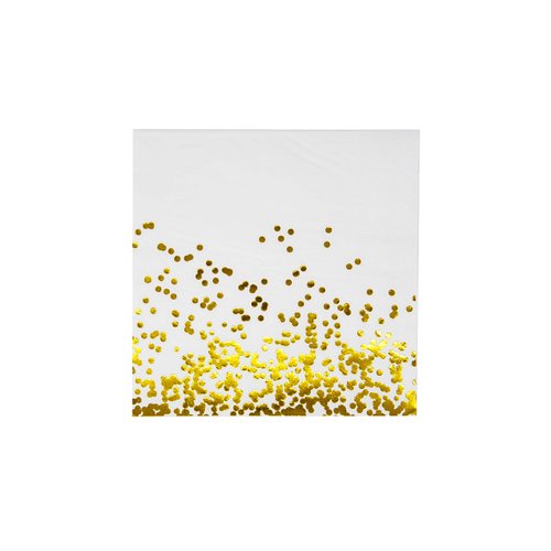 Party Chic Gold Napkins – 50 Pack of Party Napkins, White and Gold Cocktail Napkins for Birthday, Bridal Shower, Beverage, Bar, Christmas