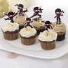24 PCS Ninja Cupcake Toppers Assembled Martial Arts Karate Kung Fu Warriors Cupcake Picks Decorations for Ninja Theme Baby Shower Kids Birthday Party Supplies