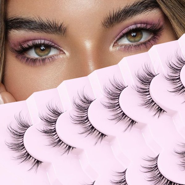 Natural Lashes Natural Eyelashes Natural Look Wispy Lashes Mink Lashes False Eyelashes Fake Eyelashes C Curl Lashes Strip Lashes Pure-02