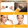 Go Ho Mineral Setting Powder Brush,Loose Powder on Brush,Translucent,Hypoallergenic Cruelty Free Setting Powder,Oil Control Natural Matte Finish,5g