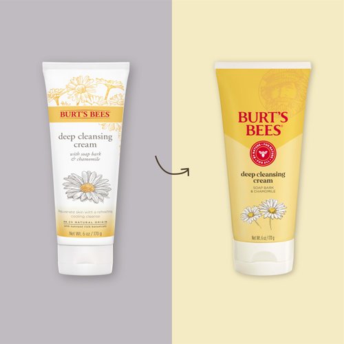 Burt's Bees Christmas Gifts, Face Wash, Deep Facial Cleansing Cream Stocking Stuffers, All Natural Cleanser with Chamomile, 6 Ounce (Pack of 3) (Packaging May Vary)