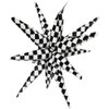 Black And White Checkered Balloon One-Piece Explosion Star Balloon 4D Checkerboard Race Car Birthday Supplies Racing Party Decoration, 6 Pack Black White Checker Spike Balloons With 14 Pointed Cone